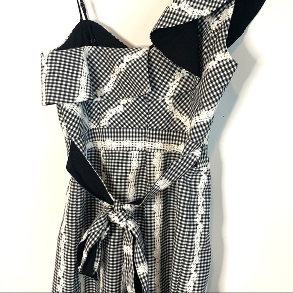 ADELYN RAE | Gingham One Shoulder Romper - Picture 5 of 10